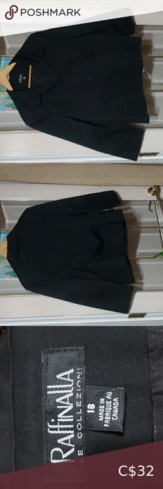 Raffinalla Le Collection Women's Blazer/Jacket Coat.  Size 18. Black