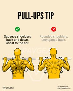 the back and shoulders are shown with instructions to pull ups