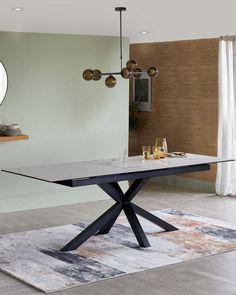 a modern dining table with an interesting design