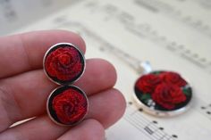 Check out this item in my Etsy shop https://www.etsy.com/listing/1139113617/ready-to-ship-earrings-with-embroidery Rose-colored Nickel-free Jewelry For Gifts, Rose Nickel-free Jewelry For Gift, Rose Nickel Free Jewelry For Gift, Handmade Rose Jewelry For Gifts, Handmade Rose Flower Jewelry, Elegant Handmade Rose Jewelry, Dainty Round Jewelry With Rose Design, Small Elegant Handmade Jewelry, Elegant Handmade Small Jewelry