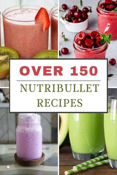 A collage of Nutribullet Recipes Magic Bullet Recipes Healthy, Nutribullet Recipes Breakfast, Nutritional Smoothie Recipes, Magic Bullet Smoothie Recipes, Magic Bullet Smoothies, Ninja Blender Smoothies, Ninja Smoothie Recipes, Ninja Smoothies, Smoothie Aesthetic