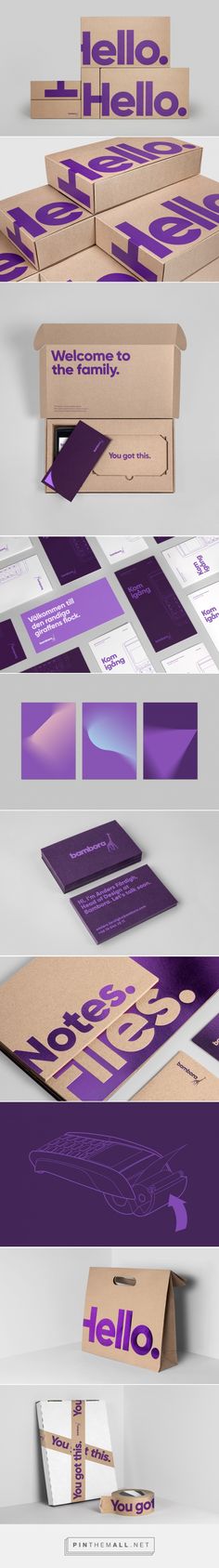 the packaging design is designed to look like it has been folded in purple and white