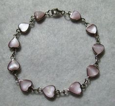 Hearts Bracelet, Cool Piercings, Pink Opal, Heart Bracelet