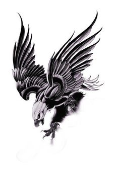 an eagle flying through the air with its wings spread out and it's talon extended