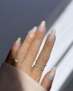 Easter Nail Ideas, Bandana Nails, Neon Nail Designs, Opal Nails, Neon Nail Polish, Pastel Nails Designs, Confetti Nails, Easter Nail, Watermelon Nails