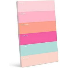 a pink, blue, and green notebook with the words happy birthday on it's cover