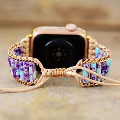 Beaded Apple Watch Strap Jasper Stone Apple Watch Bracelets, Bracelet Apple Watch, Buy Bead, Stone Wrapping, Apple Watch Faces, 38mm Apple Watch Band, Natural Stone Bracelets, Apple Watch Strap, Jasper Stone