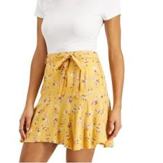 Questions? Leave A Comment Below! Color: Golden Creme Skirt Collection, Skirt Belt, Skirts Online, Summer Skirts, Cropped Top, Self Esteem, Floral Tie, Skirt Length, Floral Skirt