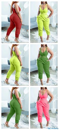 OrcaJump – Womens Black Solid Backless Two-Piece Sleeveless V-Neck Casual Ensemble – OrcaJump Store Casual Sleeveless Sets For Beach, Casual Green Sleeveless Set, Trendy Solid Color Sleeveless Sets, Trendy Sleeveless Green Set, Suit Type, Sleeveless Suit, Black Solid, Piece Of Clothing, Two Pieces