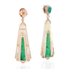 Luxury Emerald Earrings With Diamond Accents, Gold Diamond Earrings, Jade Carving, Stunning Earrings, Gems Jewelry, Sparkle Diamonds, Natural Pearls, Semiprecious Stones, Precious Stones