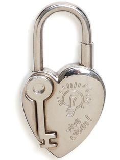 circa 2004 silver plated polished finish engraved logo heart motif padlock fastening Condition: GOOD. This previously owned and used item is in good condition with minimal signs of use. This may include fading of material or plating and scratches. Purchasing this item continues its narrative and reduces the environmental impact by avoiding the use of new resources needed to make the product from scratch, such as water, materials and electricity, and avoiding additional manufacturing impact. Learn more about what makes a product Conscious on our Conscious Criteria page Logo Heart, Heart Motif, Ring Watch, Iconic Bags, Fine Watches, Demi Fine Jewelry, Engraved Logo, Fine Earrings, Environmental Impact