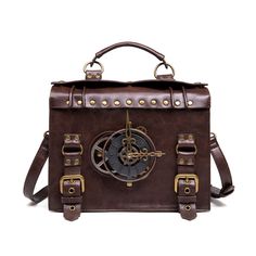 PRICES MAY VARY. Costume Steampunk Messenger Bag Leather Retro Briefcase Crossbody Shoulder Purse Satchel Festival Costume Accessories - Vintage steampunk gothic style, Medieval Renaissance Belt Pouch , LARP, Fantasy Events, Renaissance Faire, Comic Con, Halloween Festival Cosplay Costume Apparel. club active, party . Even for Daily Use. Get Ready to Become a SUPER SATR in the Live Action Role Playing Game! PREMIUM QUALITY PU LEATHER - Made in Superior leather with durable, metal hardward design Steampunk Mode, Moda Steampunk, Steampunk Bag, Steampunk Aesthetic, Gothic Bag, Steampunk Leather, Tas Bahu, Style Steampunk, Leather Rivets