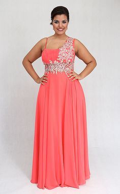 Coral Maxi Dresses, Plus Size Gowns, Plus Size Prom, Vestido Plus Size, Curvy Girl Fashion, Plus Size Wedding, Moda Plus, Plus Dresses, Bride Dresses