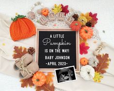 a little pumpkin is on the way baby announcement