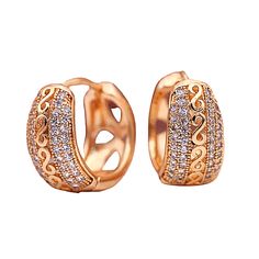 Looking for a touch of sparkle? Enjoy these CZ Rose Gold Small Hoop Earrings that add accents of eye-catching sparkle. Material: CZ, copper alloy, rose gold plating Measurements: 0.5 in (diameter) x 0.3 in (width) Who is this for: A women who loves rose gold petite hoop earrings. Delivered to your home in an elegant gift box Gold Small Hoop Earrings, Gold Bali, Rose Gold Hoop Earrings, Small Hoop Earrings, Small Rose, Love Rose, Gold Jewelry Fashion, Gold Hoop, Gold Hoop Earrings