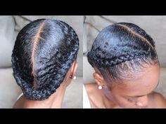 French Braids Natural Hair, Two Braids Style, Two Cornrow Braids, Braids Natural Hair, Type 4 Natural Hair, Military Hair, Two French Braids, Cabello Afro Natural, Two Braid Hairstyles