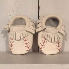 Baby Leather Baseball Moccasins. Soft Leather. No Size Listed But Shoes Measure 4.5” Long. New, Never Used. So Cute! Baby Baseball, Baseball Baby, Leather Baby, Baby Walker, Moccasins, Soft Leather, Kids Shoes, So Cute, Red White