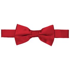 Get holiday ready with this red satin bow tie. The deep red hue will add the perfect amount of cheer, whether you're wearing it to the office holiday party or outfitting a group this December. Finish your look with some fun Christmas socks (sold separately). This bow tie is easy to wear. It's pre-tied, so the bow always looks top notch. The adjustable band secures around the collar and is sized for most teens and adults. The material is durable with a festive and elegant satin sheen. We recommen Red Satin Bow Tie Adjustable, Adjustable Red Satin Bow Tie, Red Bow Tie For Party, Red Bow Standard Bow Tie For Party, Red Satin Standard Bow Tie, Adjustable Red Satin Bow, Classic Red Ties With Bow Tie Back, Classic Red Bow For Black Tie Events, Classic Red Bow With Ties