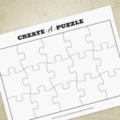 a piece of puzzle sitting on top of a piece of paper with the words create a puzzle