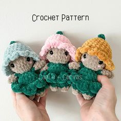 **Digital Download Crochet Pattern Only - No Physical Item Will Be Sent With Purchase** Penelope Petals is the first of Cable and Canvas's Pocket Garden Sprite Collection! Measuring around 6.5" tall, this tiny flower girl is perfect for those little hands. Penelope takes under 2 hours to make and uses a small amount of yarn (hello stash buster!) making her perfect for market prep! This pattern uses US terminology. If you run into any problems or have any questions, please don't hesitate to messa Crochet Coat Pattern, Doll Pattern Crochet, Crochet Flower Pattern, Flower Doll, Pocket Garden, Crochet Garden, Stash Buster, Plushie Patterns, Flower Crochet