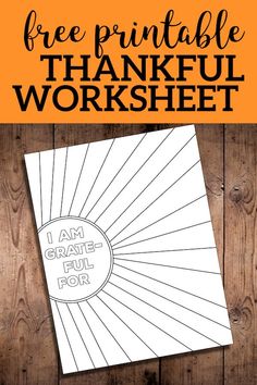 the free printable thanksgiving worksheet for kids is shown on top of a wooden table