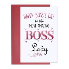 happy boss's day to the most amazing boss in the world greeting card with envelope