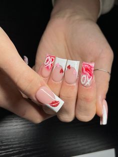 Pink French Nails Valentines, Valentines Day Nails Inspo Short, Valentines Nails Acrylic Medium, Trendy Valentines Day Nails French Tip, Cute Short Nails Valentines Day, Short Nail Ideas Valentines Day, Nails Idea Valentines Day, Valentine’s Day Short Acrylic Nails, Valentines Day Nails Mid Length