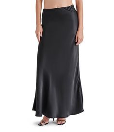 Steve Madden Jeannie Satin Maxi Skirt | Dillard's Holiday Party Inspiration, Satin Maxi Skirt, Wedding Slippers, Classic Skirts, Outfit Wedding Guest, Satin Maxi, Under Dress, Autumn Cozy, Dillard's