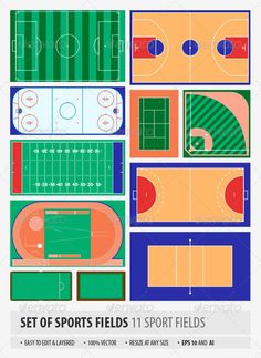 a set of sports fields - miscellaneous illustrations