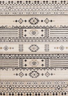 an area rug with different patterns on it