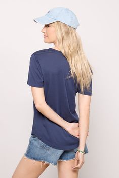 Upgrade your essentials collection this season with the Kasey v-neck tee by Z Supply. Crafted in soft cotton-blend fabric, this relaxed tee features a curved hemline, short sleeves, and a subtle overlap at the neckline to give it a touch of style. | Z SUPPLY Women's Kasey V Neck T-Shirt, Size XS, Blue Relaxed Fit Washed Blue T-shirt With Short Sleeves, Soft-washed Blue T-shirt With Short Sleeves, Relaxed Fit V-neck Sports T-shirt, Relaxed Fit Washed Blue Short Sleeve T-shirt, Navy Relaxed Fit Short Sleeve T-shirt, Brand Style Guide, Fashion 101, Fall Shopping, Tee Dress