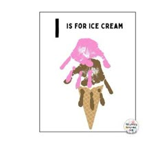 an ice cream poster with the words is for ice cream written in black and pink