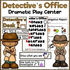 a poster with the words detective's office and an image of a man in a hat