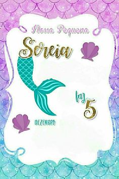 a mermaid themed birthday card with the words sereio on it and an image of a