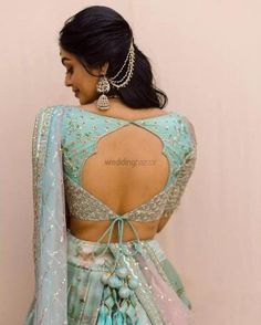 New Lengha Designs 2023, Latest Backless Blouse Designs, Backless Blouse Designs For Lehenga, Blouse Back Designs, ब्लाउज बैक नेक डिजाइन, Lengha Blouse, Saree Inspiration, Pattern Blouses, Fashionable Saree