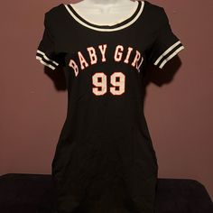 New Black Baby Girl Summer Dress Fits Medium (Tag Says Large) Brand New Shein Cute Cotton Dress With Crew Neck, Cute Black Cotton Dress, Cute Black Mini Dress With Short Sleeves, Black Letter Print Dress For Spring, Black Crew Neck Dress With Graphic Print, Black Cotton Mini Dress With Short Sleeves, Sporty Black Mini Dress, Black Mini Dress With Graphic Print And Short Sleeves, Short Sleeve Cotton Dresses With Letter Print