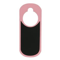 a pink and black bottle opener on a white background with the top half cut out