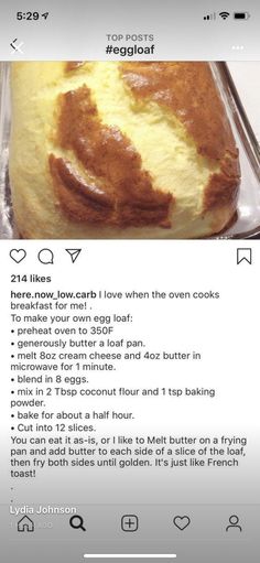 an app showing the recipe for baked goods on its iphone screen, with text reading top posts regular