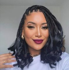 40 Bob French Curl Braids Hairstyles Too Pretty To Pass Up French Curls, Hair Braid Patterns, Bob Braids Hairstyles, Short Box Braids Hairstyles, Curly Braids