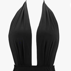 Cocoship One Piece Bathing Suit, Size 14 Us Womens, Color Black. New With Tags, In Excellent Condition. (Seller Location 113.1770) Plus Size Halter Top, Pin Up Swimsuit, Swimsuit High Waisted, Black And White One Piece, Retro Bathing Suits, Striped Halter Top, Backless Swimsuit, Skirt Coverup, Retro Swimsuit