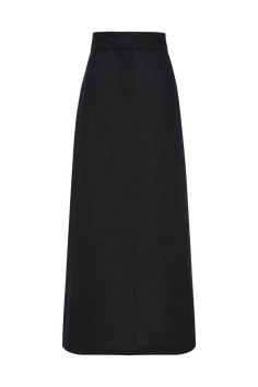 Tailored in responsibly sourced linen, the Nelli Midi Skirt in Black features a high-rise waist, front patch pockets and a feminine A-line silhouette. The elasticated back panel and centre back split offers easy wear, so you'll reach for this piece time and time again. Pair it with a linen crop or the Domenico Vest for a tailored summer look. Tailored Midi Skirt, Corporate Baddie, Linen Crops, Paneled Skirt, Maxi Dress Sale, Black Features, Faithfull The Brand, Linen Skirt, Summer Look