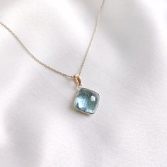 This stunning pendant is set in 14k Solid Yellow Gold with Natural Aquamarine with utmost precision. It is an unique gemstone pendant for nearly every occasion and is completely hassle-free jewelry. 🔷ABOUT GEMSTONE: Aquamarine is often considered a calming and soothing stone. It may help reduce stress, anxiety, and feelings of overwhelm, promoting a sense of tranquility and peace. Aquamarine is thought to enhance courage and inner strength. It may help individuals overcome fears and phobias and Aquamarine Stone Jewelry Gift, Aquamarine Pendant Jewelry With Natural Stones, Aquamarine Pendant Jewelry For Gifts, Blue Aquamarine Pendant Necklace, Light Blue Aquamarine Gemstone Necklace, Aquamarine Gem, Handmade Jewelry Box, Aquamarine Pendant, Aquamarine Necklace