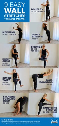 Cardio Yoga, Bolesti Chrbta, Wall Workout, Yoga Iyengar, Iyengar Yoga, Fitness Photos, Popsugar Fitness, Relieve Back Pain