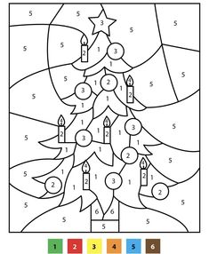 a christmas tree with candles on it coloring page for adults and children to color in