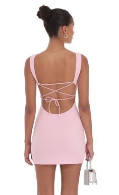 Open Back Bodycon Dress in Pink | LUCY IN THE SKY Sweetheart Neck Dress, Sweetheart Neck Dresses, Lucy In The Sky, Loungewear Jumpsuit, Sorority Outfits, Valentine's Day Outfit, Casual Wedding, Sweetheart Neck, Crepe Fabric