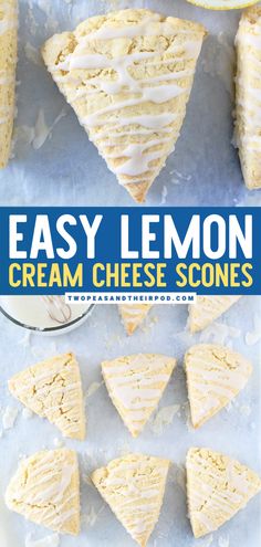 Lemon Cream Cheese Scones Cream Cheese Scones Recipe, Tender Scones, Cream Cheese Scones, Cheese Scones Recipe, Lemon Scones Recipe, Cheese Scone Recipes, Gluten Free Brunch, Scones Recipe Easy, Lemon Scones