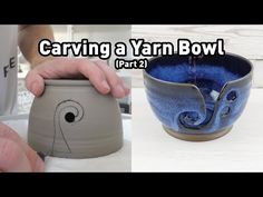 someone is carving a yarn bowl part 2