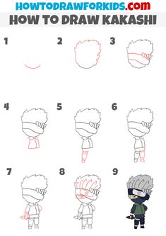 how to draw kakashi from the anime