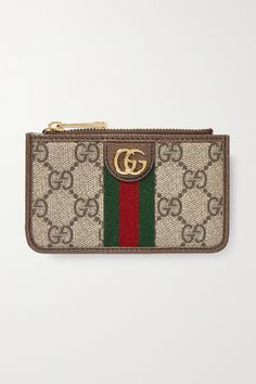 Gucci's 'Ophidia' cardholder is crafted from the label's 'GG Supreme' coated-canvas and textured-leather. It's detailed with signature striped webbing and the label's gold-tone plaque. It has room for your three most-used cards and a zipped pouch for coins. Gucci Coin Purse, Gucci Ophidia Wallet, Gucci Cardholder, Luxury Gucci Wallets With Coin Pocket, Gucci Pouch, Louis Vuitton Pouch, Gucci Wallets With Gold-tone Hardware For Formal Occasions, Classic Gucci Wallets With Gold-tone Hardware, Gucci Purse