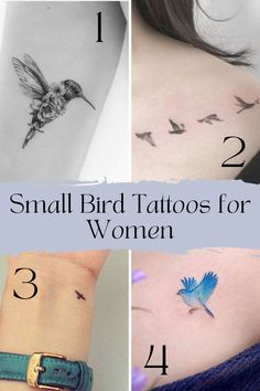 four small bird tattoos for women